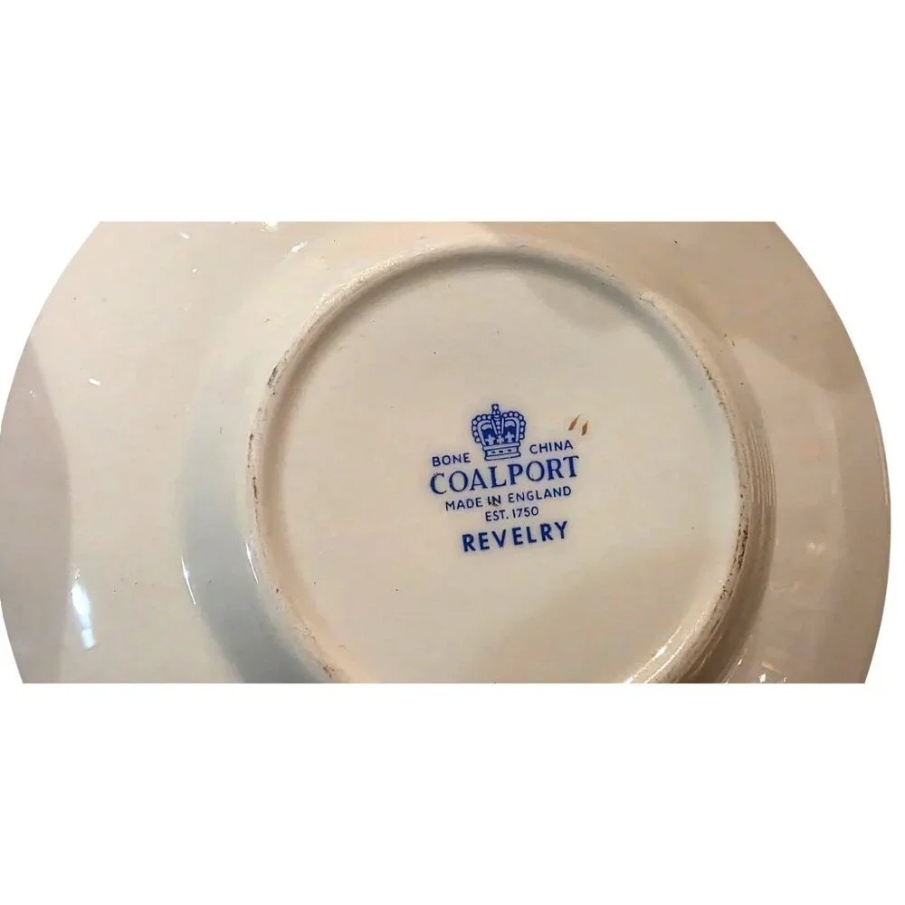 Vintage Coalport Revelry Blue Demitasse Cup & Saucer Set With Gold‎ Trim